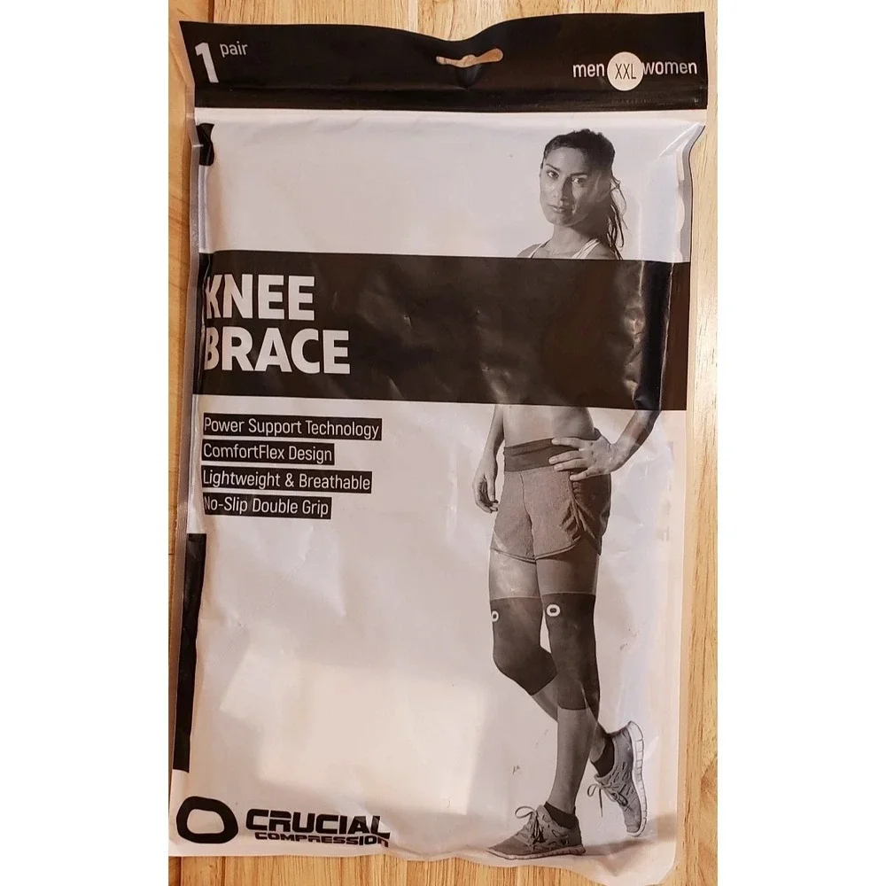 NEW Sealed Crucial Compression Knee Sleeves XXL Pair Black/Pink Support Brace